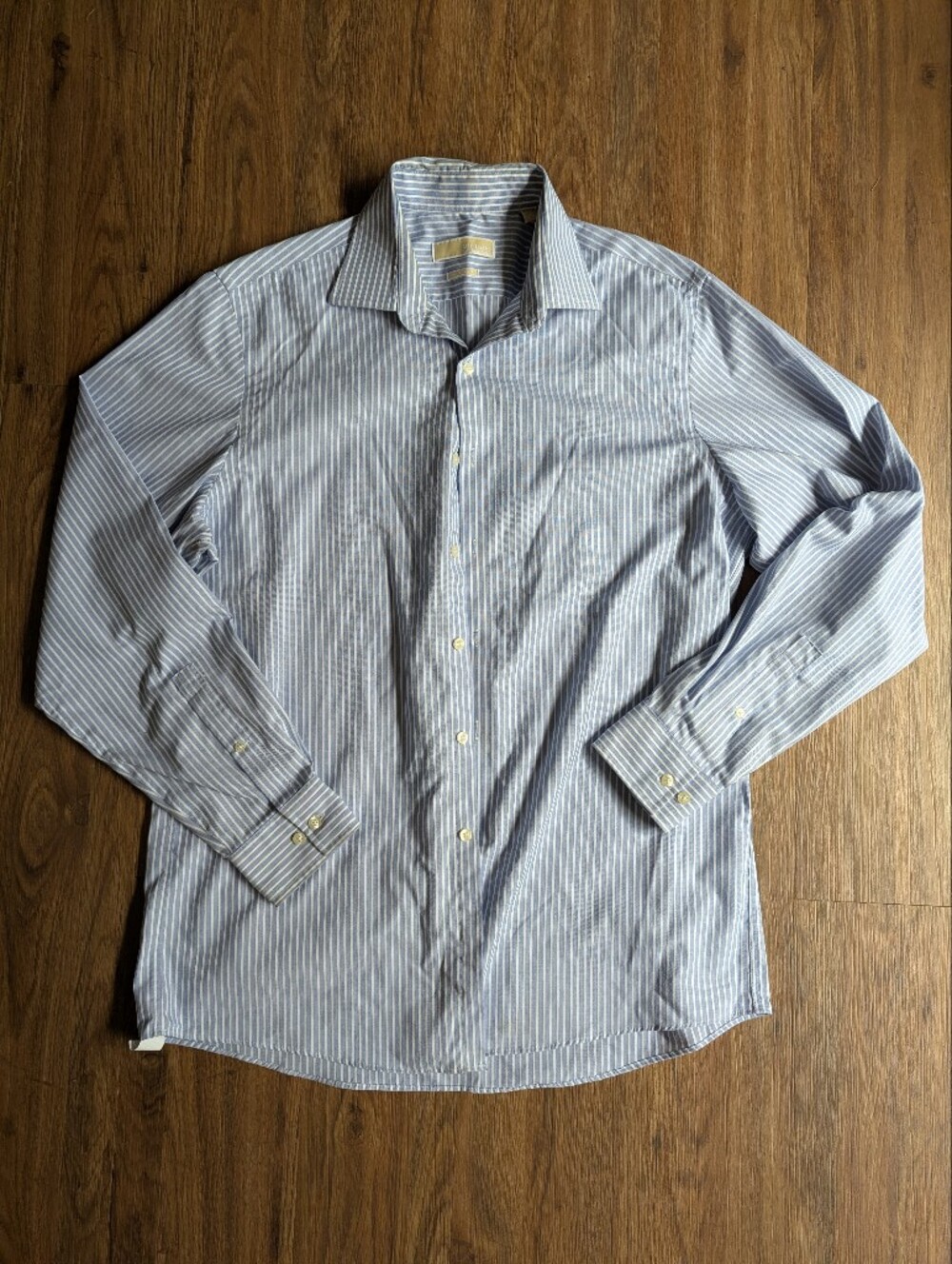 Michael Kors Light Blue and White Striped Dress Shirt